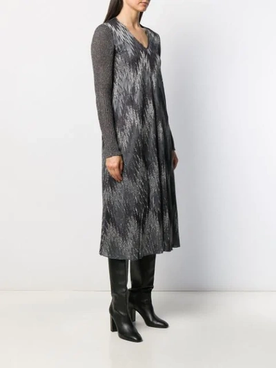 Shop M Missoni Metallic-effect Zigzag Dress In L900m Grigio