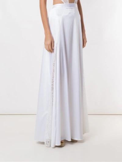 Shop Amir Slama Lace Panels Maxi Skirt In White