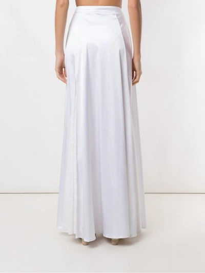 Shop Amir Slama Lace Panels Maxi Skirt In White