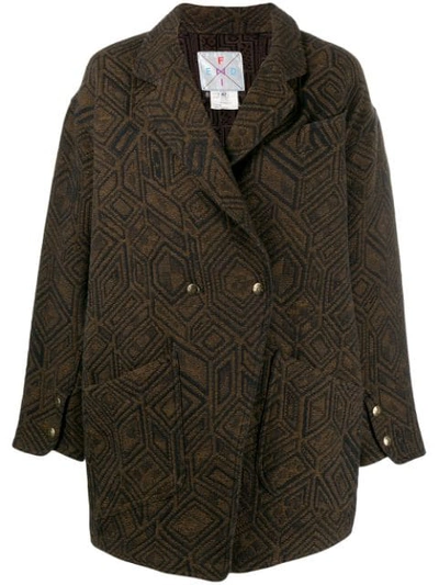 Pre-owned Fendi 1980's Tailored Coat In Brown