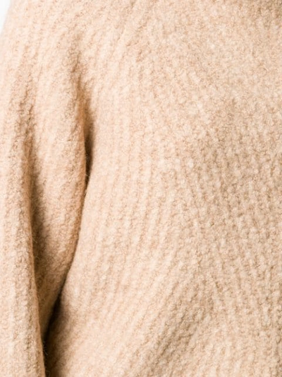 Shop Theory Rollneck Cable Knit Sweater In Neutrals