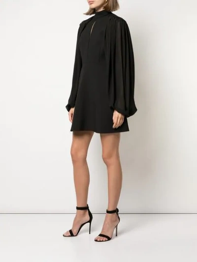 Shop Giamba Cape-sleeve Cut-out Dress In Black