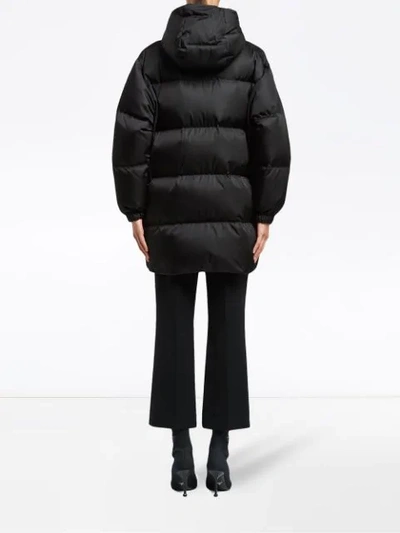 Shop Prada Oversized Nylon Puffer Jacket In F0002 Black
