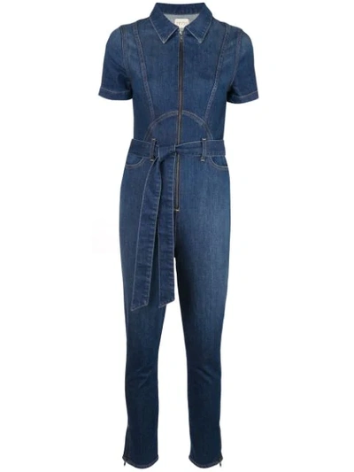 Shop Alice And Olivia Gorgeous Denim Jumpsuit In Blue