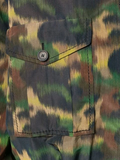 Shop Rochas Camouflage Print Jacket In Green