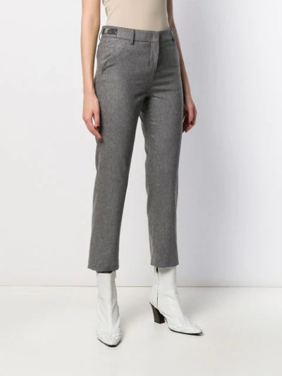 Shop Eleventy Stud-detailing Tailored Trousers In Grey