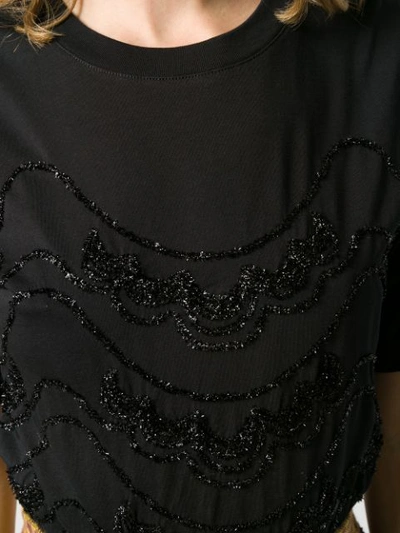 Shop Simone Rocha Glitter-trim Detailed T-shirt In Black