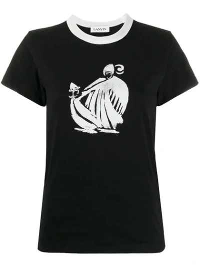 Shop Lanvin Mother And Child Print T-shirt In Black