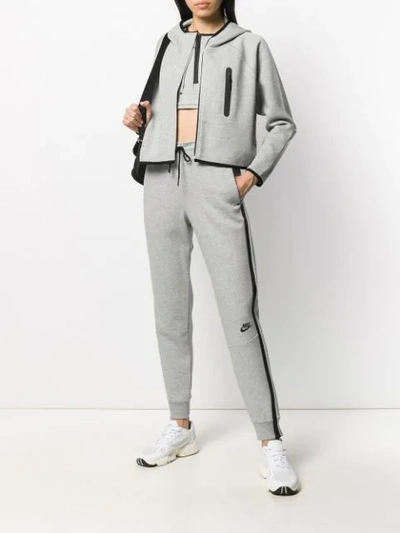 Shop Nike Tech Fleece Cropped Hooded Jacket In Grey