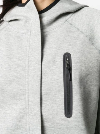 Shop Nike Tech Fleece Cropped Hooded Jacket In Grey