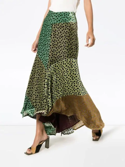 Shop Silvia Tcherassi Delilah Sky Asymmetric Skirt In Green