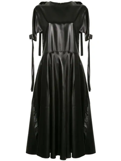 Shop Sara Lanzi Flared Bow Dress In Black