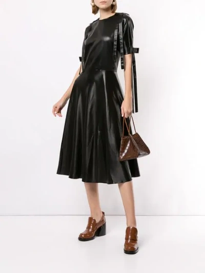 Shop Sara Lanzi Flared Bow Dress In Black