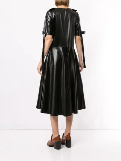 Shop Sara Lanzi Flared Bow Dress In Black