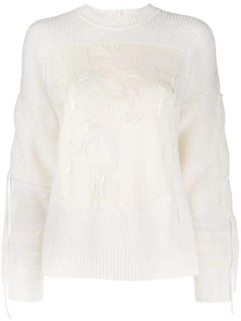 white sequin jumper