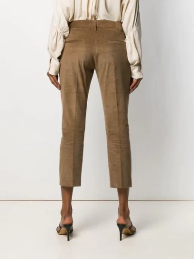 Shop Dsquared2 Cropped Tapered Trousers - Brown