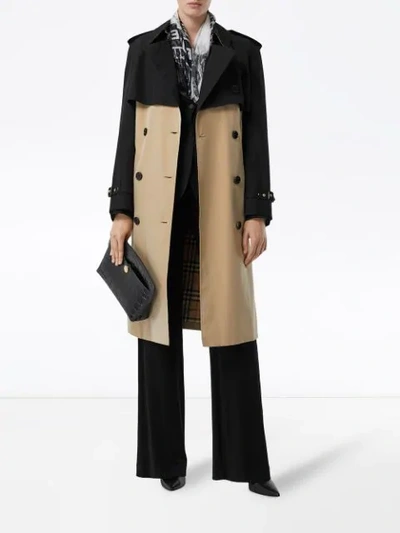Shop Burberry Two-tone Reconstructed Trench Coat In Black