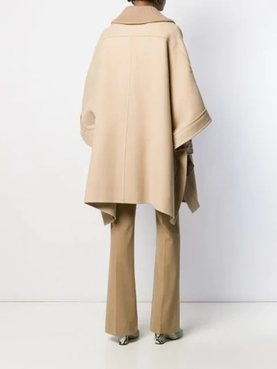 Shop Chloé Oversized Cape In Neutrals