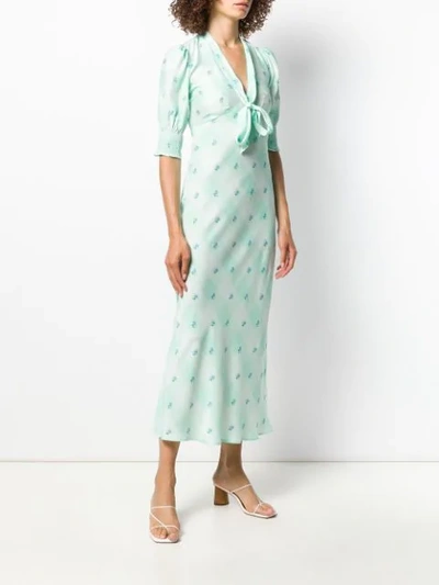 Shop Rixo London Ditsy Floral-print Dress In Green