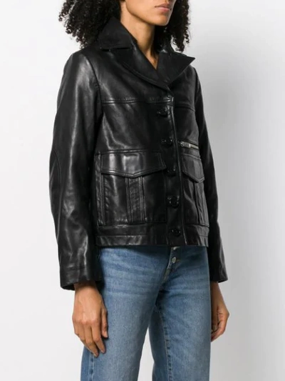 Shop Zadig & Voltaire Lila Cuir Jacket In Black