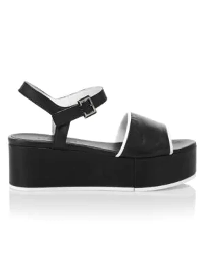 Shop Clergerie Mori Flatform Leather Sandals In Black