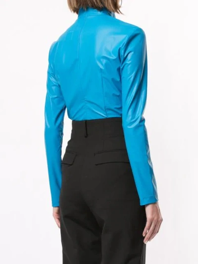 Shop Facetasm Long-sleeve Playsuit In Blue