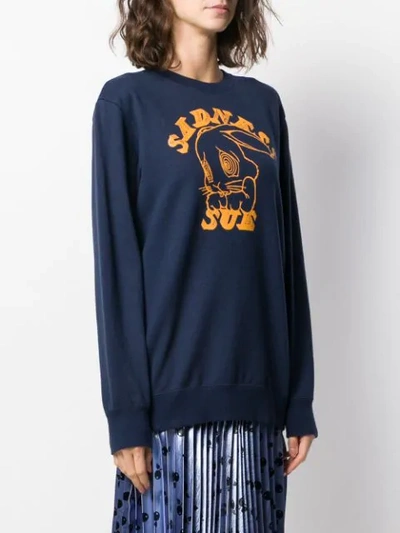 Shop Undercover 'sadness Sue' Print Sweatshirt In Navy