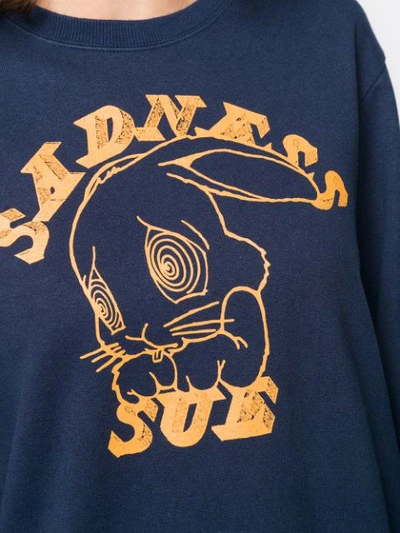 Shop Undercover 'sadness Sue' Print Sweatshirt In Navy