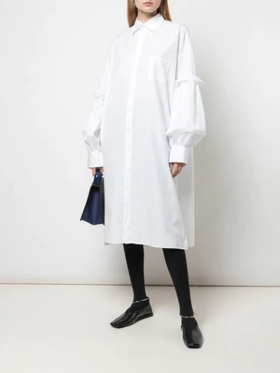 Shop Yohji Yamamoto Layered Long Sleeved Shirt In White