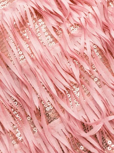 Shop Giamba Fringed Sequin-embellished Dress In Pink