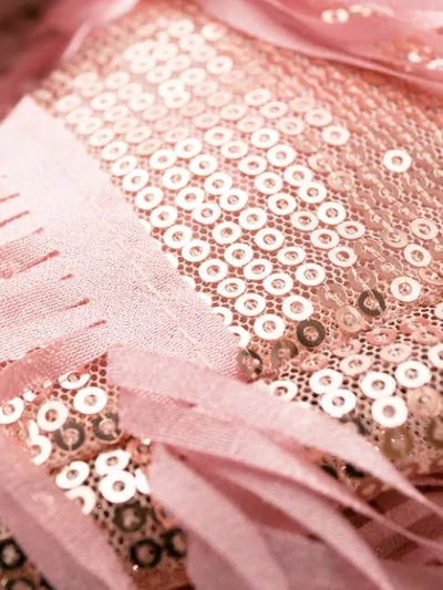 Shop Giamba Fringed Sequin-embellished Dress In Pink