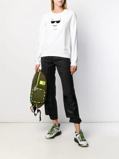 Shop Karl Lagerfeld Karl Cat Sweatshirt In White
