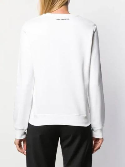 Shop Karl Lagerfeld Karl Cat Sweatshirt In White
