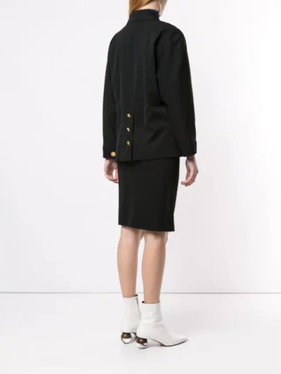 Pre-owned Chanel Double-breasted Skirt Suit In Black