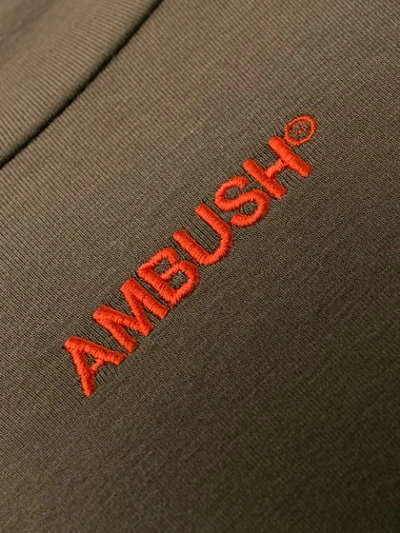 Shop Ambush Logo Turtleneck Fitted Top In Brown