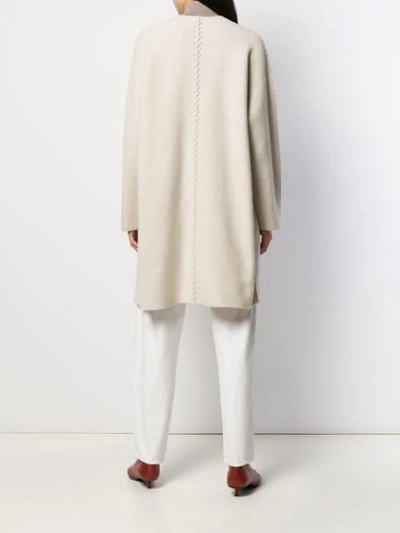 Shop Theory Whipstitch Cocoon Cardi-coat In Neutrals