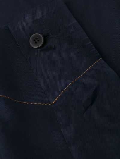 Shop Alberto Biani Crepe-panelled Satin Shirt In Blue