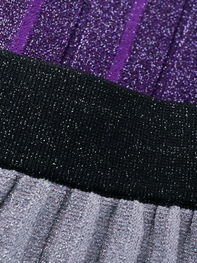 Shop Derek Lam 10 Crosby Colourblock Pleated Midi Skirt In Purple