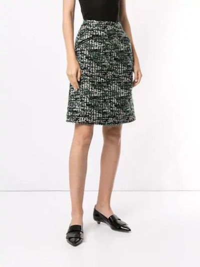 Shop Anteprima Tweed A-line Skirt In Green