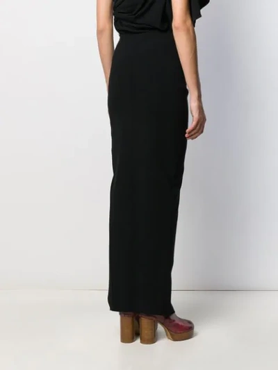 Shop Rick Owens Asymmetric Side Slit Skirt In Black