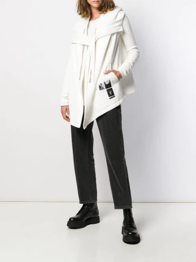Shop Rick Owens Drkshdw Wrap Style Hoodie Jacket In White