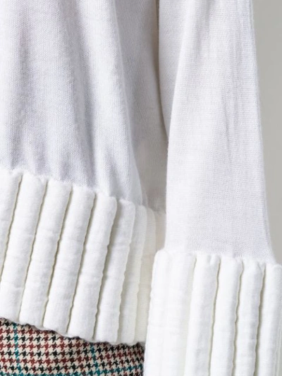 Shop Mm6 Maison Margiela Ribbed Trim Jumper In White