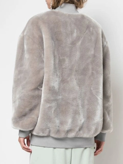 Shop Tibi Zip Up Track Jacket In Grey
