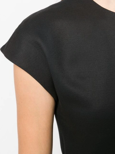 Shop Erika Cavallini Asymmetric Midi Dress In Black