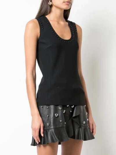 Shop Giambattista Valli Studded Sleeveless Top In Black