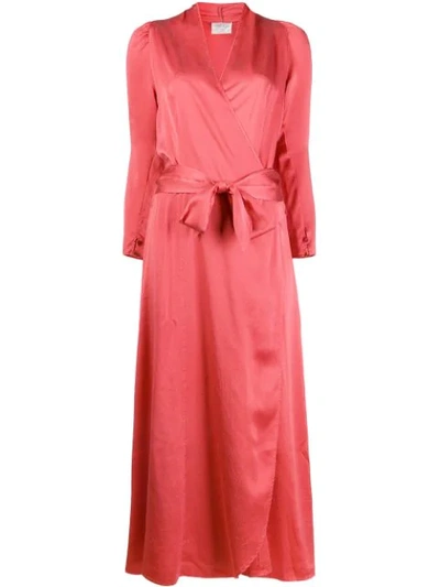 Shop Forte Forte Belted Long Dress In Pink