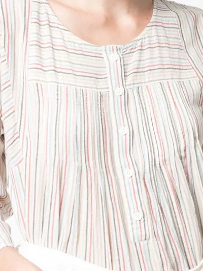 Shop Apiece Apart Striped Loose Fit Blouse In White