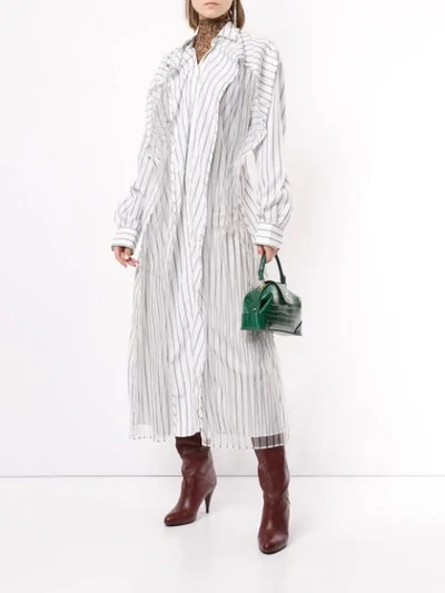 Shop Y/project Striped Oversized Shirt Dress In White
