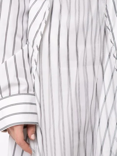 Shop Y/project Striped Oversized Shirt Dress In White