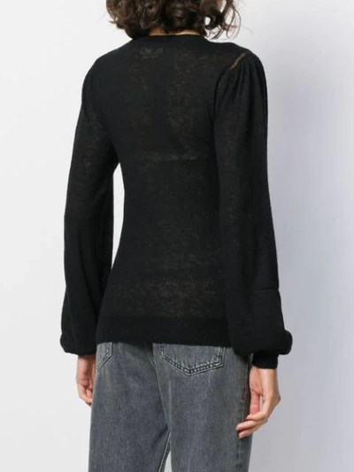 Shop Isabel Marant Étoile Long-sleeve Fitted Sweater In Black